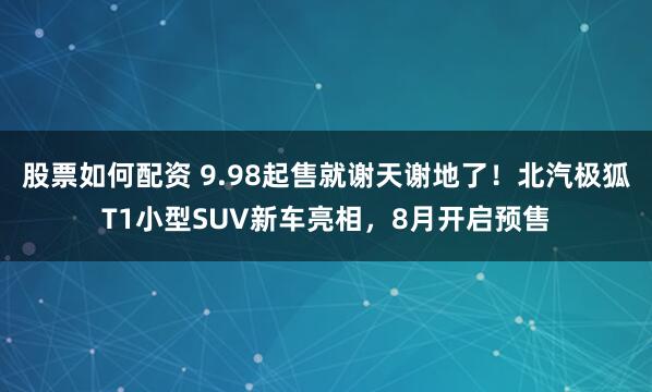 股票如何配资 9.98起售就谢天谢地了！北汽极狐T1小型SUV新车亮相，8月开启预售